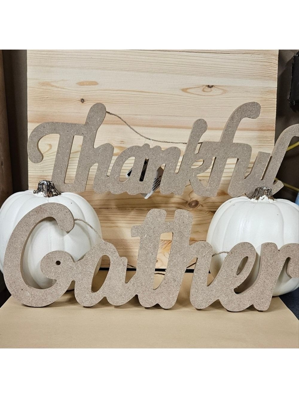 Rustic Thankful & Gather Craft Signs